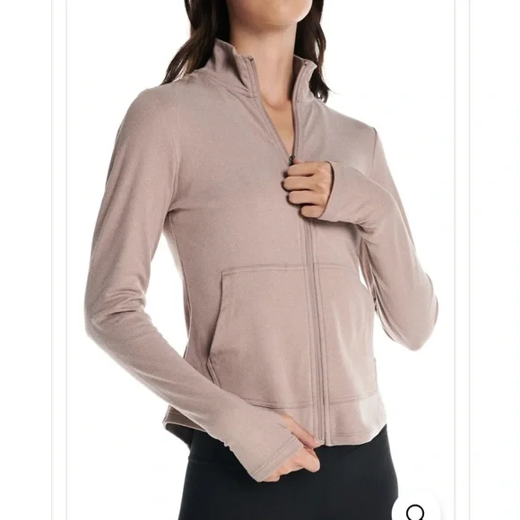 KYODAN β’ super soft light purple heather lightweight zip collared sweater jacket - Picture 7 of 8